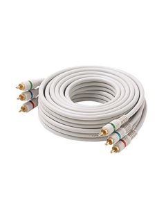 Steren 254-500IV 100' FT RCA Component Cable Python 3-Male Each End RGB Ivory Gold HDTV Color Coded Connectors Stereo Double Shielded 3-RCA Cable Digital Signal Jumper, Part # 254500-IV