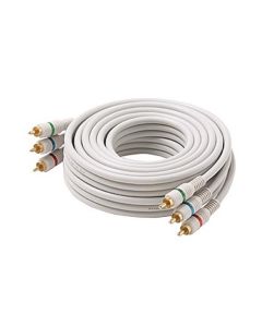 Eagle 6' FT 3 RCA Component Cable Video Audio Ivory Python Double Shield Home Theater Cable Component Ivory 3 RCA Male to 3 RCA Male Double Shielding Color Coded Gold