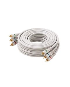 Steren 254-512IV 12' FT RCA Video Cable Component Ivory 3 RCA Male to 3 RCA Male Double Shielding Color Coded Gold Plated Connectors Python Cable Stereo Double Shielded 3-RCA Cable Digital Signal Jumper, Part # 254512-IV