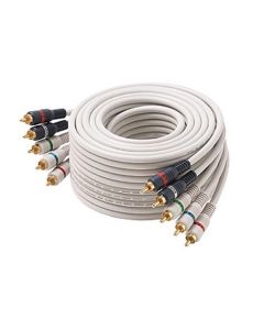 Steren 254-606IV 6' FT Component Video Audio Cable Stereo 5-RCA Male Each End Ivory 24 K Gold Plate Color Coded Python Double Shielded 5- RCA Audio Video Cable Digital Signal Hook-Up Jumper, Part # 254606-IV