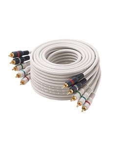 Steren 254-625IV 25' FT Component Video Audio Cable Stereo 5-RCA Male Each End Ivory 24 K Gold Plate Color Coded Python Double Shielded 5- RCA Audio Video Cable Digital Signal Hook-Up Jumper, Part # 254625-IV