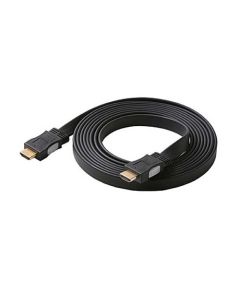 Steren 516-510BK HDMI Flat Cable 10' FT Black 1080p 1.3 Approved 1080p Video Resolution Male to Male 28 AWG High Definition Multi-Media Interface HDMI Flat Interconnect Cable with Gold Connectors, Part # 516510-BK