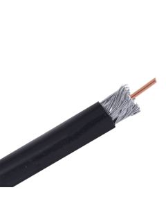 EAGLE RG6 Dual Shield Coaxial Cable Direct Burial Outdoor Black 3 GHz 18 AWG CCS Per Foot, Part #CA6ODB