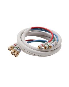Steren 254-725IV Component Video Cable 3-BNC to 3-RCA 25' FT Python Ivory HDTV RGB Gold Plate Y/Pr/Pb Pro Grade 24 K Gold Plate Color Coded Double High Density Shield RCA - BNC Digital Component Cable Signal Hook-Up Jumper, Part # 254725-IV