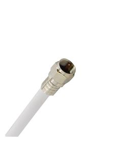 Eagle 100 FT RG6 Coaxial Cable White 3 GHz 75 Ohm with Brass F-Connector Weatherproof O-Ring Silicon Sealed Satellite RG-6 Coax Cable Digital TV Signal Distribution Line Video Jumper