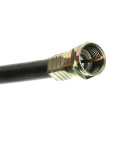 Steren 208-420BK 12 FT RG6 Coaxial Cable Black 3 GHz 75 Ohm with Brass F-Connector With Ground Weatherproof O-Ring Silicon Sealed Satellite RG-6 Coax Cable Digital TV Signal Distribution Line Video Jumper, Part # 208420-BK