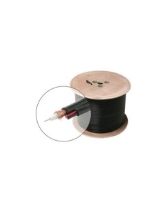 Steren 200-915BK RG59 Coaxial CCTV Camera Cable 3GHz AWG 2 Conductor Solid Copper 1000' FT Black 18 AWG 2 Conductor Siamese 95% Copper Video Power Braid Shielding