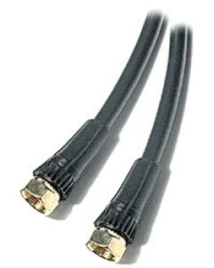 Woods 7038 50' Ft RG6 Coaxial Cable Gold F Type Connector Each End Digital Satellite Black Dish Video Off-Air TV Antenna Signal 75 Ohm Shielded, Part # Woods Gizzmo 7038