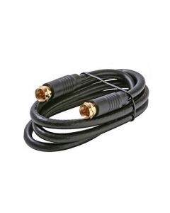 Steren 215-425BK 25' FT Black RG6 Coaxial Cable Black UL Gold F Connector Each End Satellite High Performance RG-6 F to F Audio Video Signal 75 Ohm Component Shielded Connector HDTV Jumper, Part # 215425-BK