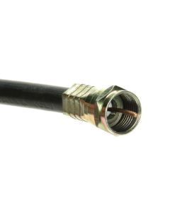 Eagle 60' FT RG59 Coaxial Cable Black with Gold F Connector Installed Each End RG-59 F to F Audio Video Signal 75 Ohm Component Shielded Connector HDTV Jumper