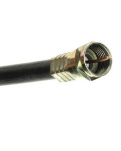 Eagle 8' FT RG6 Coaxial Cable Black with Gold F Connector Installed Each End RG-6 F to F Audio Video Signal 75 Ohm Component Shielded Connector HDTV Jumper