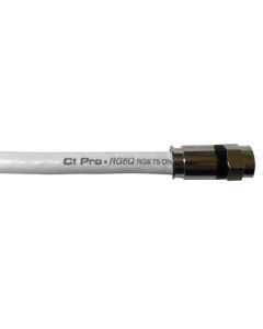 Monster Cable 20' FT RG6 Quad Shielded Coaxial Cable White with Compression F-Conenction RG6 Coax RG6Q Shield INTERCONN Jumper Digital 75 Ohm, HDTV High Resolution, UL Listed, Part # RG6Q-20