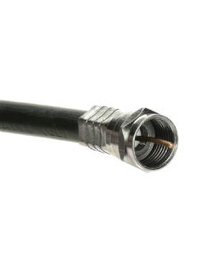 Eagle RG6 Quad Shielded 100' FT 3 GHz CCS Coaxial Cable with Installed F-Type Connectors RG-6 Digital HD Satellite Video Coax Cable Jumper 75 Ohm HDTV Signal Distribution Line, Black