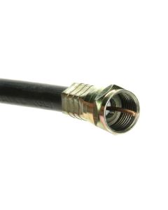 Eagle 1' FT RG59 Coax Cable F Pin Male Each End Black with Gold F-Male to F-Male Connector Each End Audio Video Signal Component RG-59 Shielded HDTV Jumper, 75 Ohm Video Cable