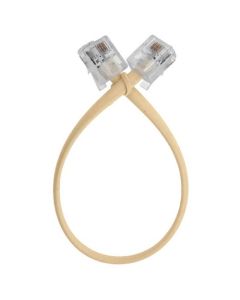 Eagle 8" Inch Phone Cord Ivory 4-Conductor Line Modular RJ11 RJ-11 Extension Telephone Cable 6P4C Wall Mounted Phone Hanger Cord Phone Cable Line Connector, Part # TCA005