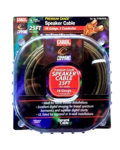 Eagle 16 AWG Gauge 25' FT Speaker Cable 2 Conductor Premium Grade 2 Conductor In-Wall Digital Audio Signal Hook-Up Extension Wire, Home Theater Broad Spectrum Harmonics, UL Listed