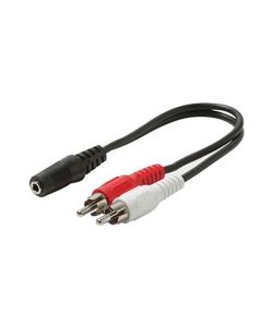 Eagle 2 RCA Male to 3.5mm Stereo Female Adapter 6" Inch Cable Dual RCA Male Y Stereo 3.5 mm Female Shielded Audio Splitter Cable Signal Separating Shielded Push-In Component Jack Plug Connector