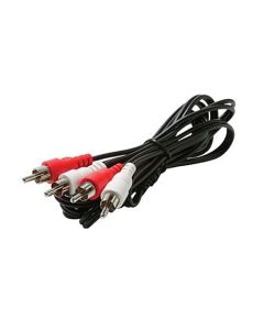 Eagle 12' FT Dual RCA Cable 2-Male Plugs STereo Patch Audio Cable 2 RCA - 2 RCA Male Each End Black Stereo Dual Nickel Plated Shielded R/W Component A/V Plugs Color Coded Connector