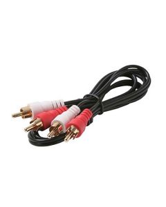 Steren 255-131 12' FT Stereo Audio RCA Cable 24K Gold Plate Dual Cord Shielded 2-RCA Male to 2-RCA Male Plugs AV Component Signal Connect Hook-Up Jack with Gold Push-On Plug Connectors, Part # 255131