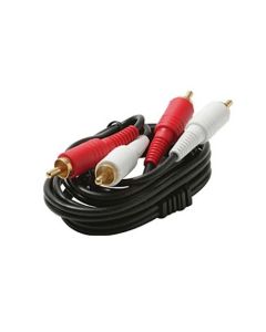 Steren 255-230 12' FT Dual 2 RCA Patch Cable Cord Gold Plate Audio Stereo Red White Pro-Grade Premium 2-RCA Male x 2-RCA Male Audio Jumper Cable, Part # 255230