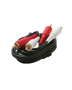 Steren 255-235 18' FT Dual 2 RCA Patch Cable Cord Gold Plate Audio Stereo Red White Pro-Grade Premium 2-RCA Male x 2-RCA Male Audio Jumper Cable, Part # 255235