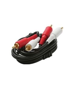 Steren 255-240 25' FT Dual 2 RCA Patch Cable Cord Gold Plate Audio Stereo Red White Pro-Grade Premium 2-RCA Male x 2-RCA Male Audio Jumper Cable, Part # 255240
