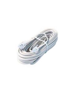 Eagle 25' FT Phone Cord White Modular Line RJ-11 RJ11 4-Wire with Plug Connector Each End Flat Telephone Cord Cable 6P4C Phone Cord Cross-Wired for VoIP Cable Line Connector