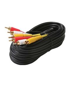 Eagle 6' Ft 3 RCA Composite Cable Stereo Video Audio Male to Male Gold A/V Triple 3 Male Shielded Gold Composite AV Digital Signal Hook-Up Jumper with Plug Connectors, DVD VCR Dubbing Line