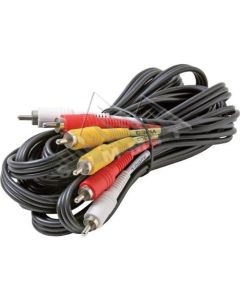 Eagle 12 FT 3 RCA Male Composite RYW Nickel Plate Cable Triple Red/Yellow/White Male to Male Dubbing Cable Nickel Plate A/V Stereo DVD VCR Hook-Up Jumper with Plug Connectors