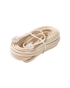 Steren 304-050IV 50' FT Phone Cord Ivory 4 Conductor Line with RJ11 Plugs Each End Modular Telephone Flat Cord Cable 6P4C Phone Cord Cross-Wired for VoIP Cable Line Connector
