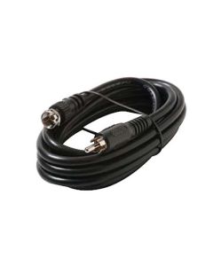 Steren 205-515 6' FT RCA to F Coaxial Cable F-Type Plug to RCA Male Connector Black RG59 22 AWG Solid Copper Center Conductor RG-59 Coaxial to RCA Patch Cable, Part # 205515
