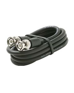 Eagle 12' FT BNC Coaxial Cable Male to Male Black Plug RG59 Nickel Plate Connector Each End BNC Male to BNC Male RG-59 Factory Installed BNC Connectors