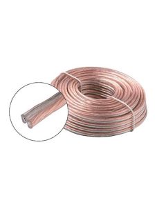 Eagle 50' FT 18 AWG GA Speaker Cable 2 Conductor Clear Coil Zip Wire High Quality Pro Grade Flexible PVC Jacket Audio Copper Wire 18/2 Stereo Connection Signal Receiver Component Hook-Up Extension Line Flexible Stranded
