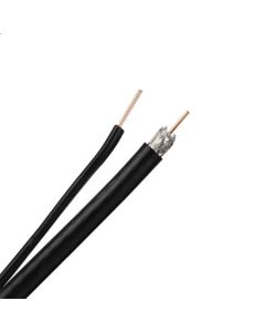 Eagle 100 FT RG6 Coaxial Cable Solid Copper 3 GHz Black with Ground Wire 18 AWG UL Listed Satellite Digital HDTV CATV Bulk