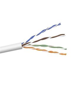 Eagle 1000' FT White CAT5e Cable Bulk Roll 24 AWG Solid Copper Bulk Roll Network Cable CMR Riser Rated High Speed Ethernet Line 4 Twisted Pair