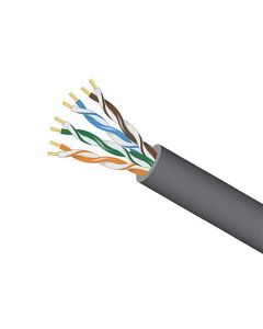 Eagle 500' FT CAT5E Plenum Cable Gray UTP CMP Ethernet 350 MHz Solid Copper 24 AWG High Speed Ethernet Data Transfer