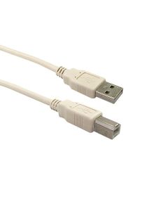 Eagle 6' FT USB Type A Male to Type B Male Cable Ivory AB 2.0 Serial Transfer Data Cable Device Connection Cable, Flexible PVC Jacket with 24K Gold Contacts, UL Listed, Part # AW998USB