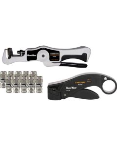 Channel Master CM-7170BDL Compression Crimp Tool Installation Kit With Coaxial Cable Stripper and Connectors
