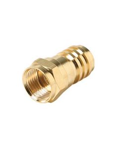Steren 200-031 Crimp-On F Connector RG59 Gold Plated Crimp-On RG-59 Coaxial Cable Plug Connector 1 Pack Coax Cable TV Antenna Video Data Plug Connectors, Part # 200031