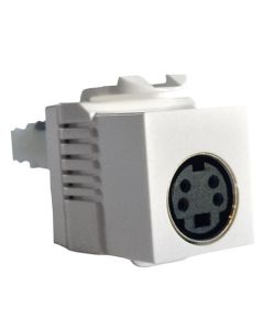 Vanco S-Video Jack SVHS Jack Keystone Insert White Multi-Media Termination Single S-Video Insert Jack Connector QuickPort Super VHS Component Snap-In Wall Plate Module Plug