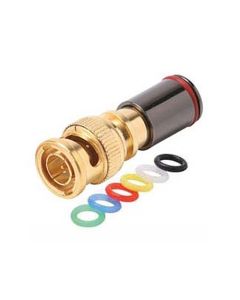 Steren 200-084-10 RG-59 BNC 10 Pack Compression Connector Gold Plated with 6 Color Bands Permaseal II Coaxial Cable Snap-On Line Plug Adapter, RF Digital Audio Video RG59 Component Connection, Part # 200084-10