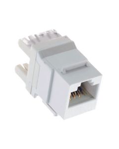 Eagle CAT5E Keystone Jack Insert White RJ45 8P8C 180 Degree 110 Punch Down Connector Network QuickPort 8 Wire Twisted Pair Modular Telephone Wall Plate Snap-In Insert Computer Data Telecom