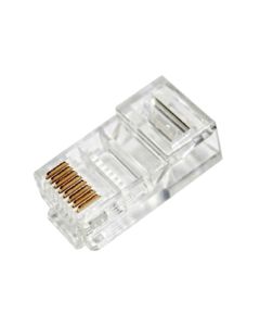 Steren 301-178 CAT5E Modular Plug Connector Round Solid RJ45 8P8C Gold Plate RJ45 Male Network Single 1 Pack 8 Pin Network Computer Ethernet Data Telephone Line Plug, Part # 301178