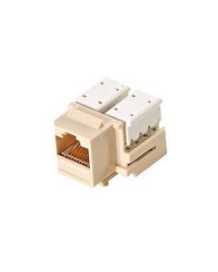 Eagle CAT5e Keystone Jack Insert Ivory 110 Type RJ45 Modular Ethernet Connector Network 8P8C 8 Wire Twisted Pair QuickPort Telephone Wall Plate Snap-In Insert Data Telecom