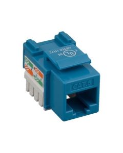 Eagle CAT6 Keystone Jack Blue Insert RJ45 110 Punch Down Connector Module Network 110 Punch Down 8P8C QuickPort Cat 6 RJ45 8 Pin Wire Twisted Pair Wall Plate Snap-In Telecom