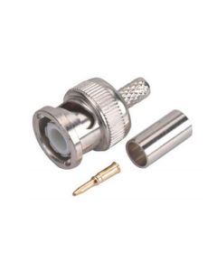 Steren 200-145 RG58 BNC Coaxial Connector 3 Piece Crimp on Commercial Grade Nickel Plate Male, Part # 200145