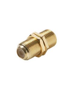 Steren 251-503-10 Single F Type Barrel Coupler Gold Plate F-81 F to F Female Connector Wall Plate Use Barrel 10 Pack Jack Splice Connector Adapter Jointer Coupling Audio Video Coaxial Cable Plug Extension, Part # 251503-10
