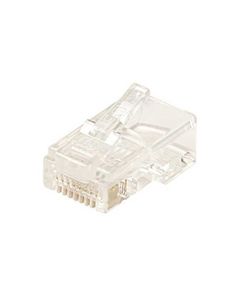 Eagle RJ45 Plug Connector 50 Pack Round Stranded 8 Pin 8X8 Modular Gold Plate 24-26 AWG 6 Micron 8P8C Male Modular Network Connector Data Telephone Line Plugs