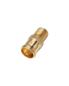 Eagle Pushon F Quick Adapter 25 Pack Gold Plug Connector Male to Female RG6 Coaxial Cable Quick Adapter Cable Signal Disconnect TV Video Component Connection, Sold as 25 Pack