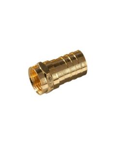 Steren 200-036-25 F-Connector RG-6 Crimp-On Gold Plated EA Coaxial Cable Single 25 Pack RG6 Satellite Dish TV Antenna Video Signal Data Crimp Plug Connector, Part # 200036-25